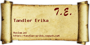 Tandler Erika névjegykártya